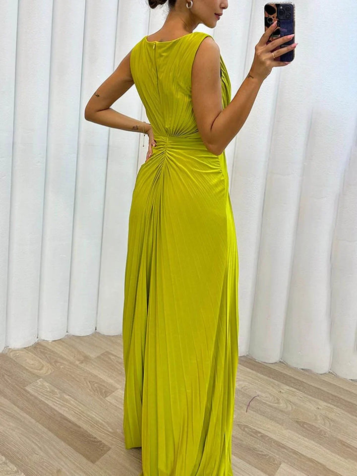 Serena | Pleated Maxi Evening Dress