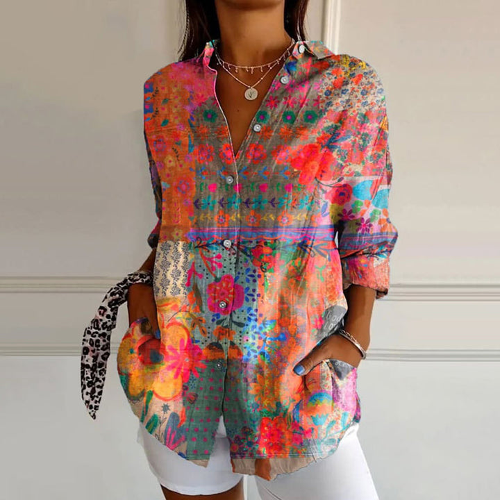 Gabriella™ | Vintage Floral Print Blouse