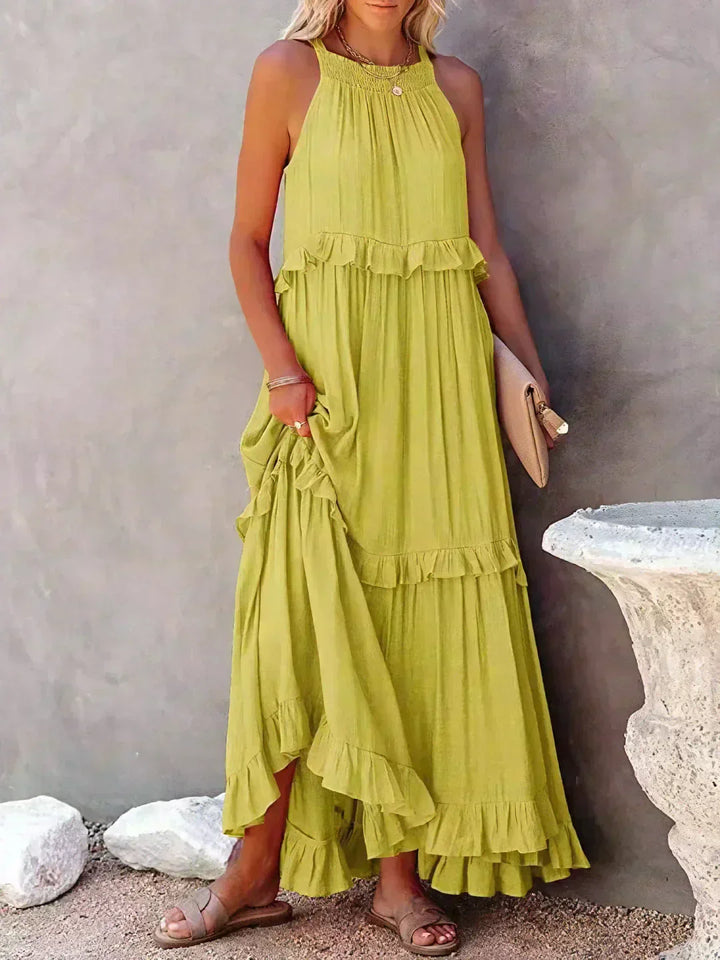 Landry - Chic Ruffle Trim Sleeveless Dress