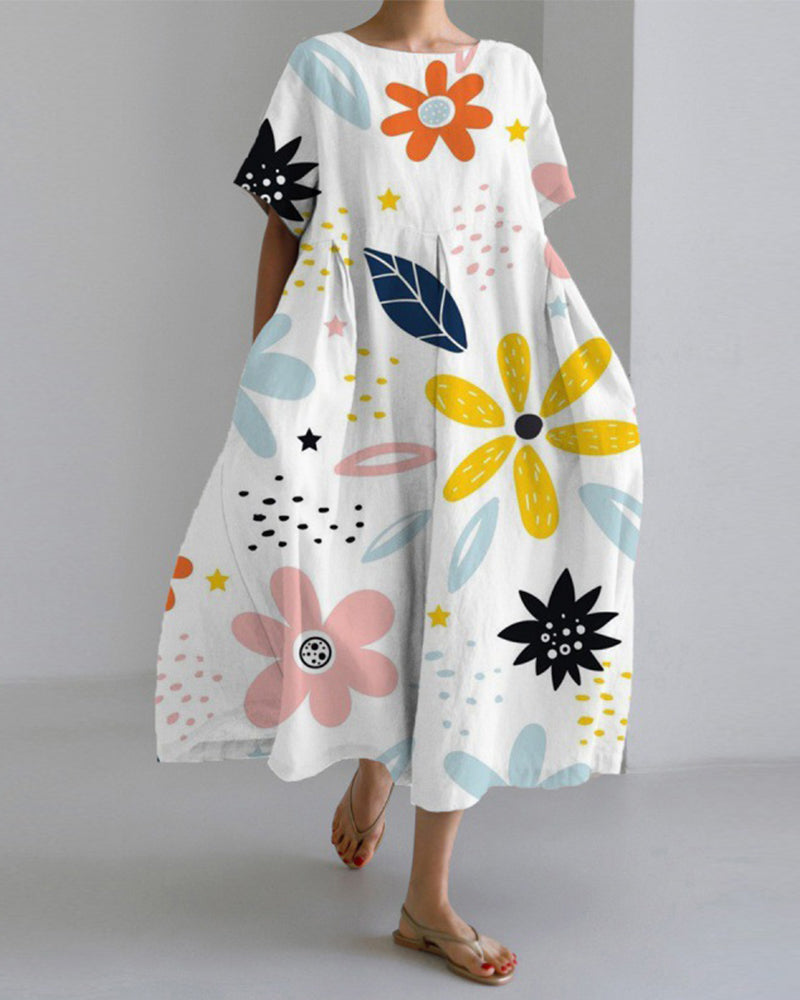 Ruzana™ | Loose Printed Dress With Short Sleeves