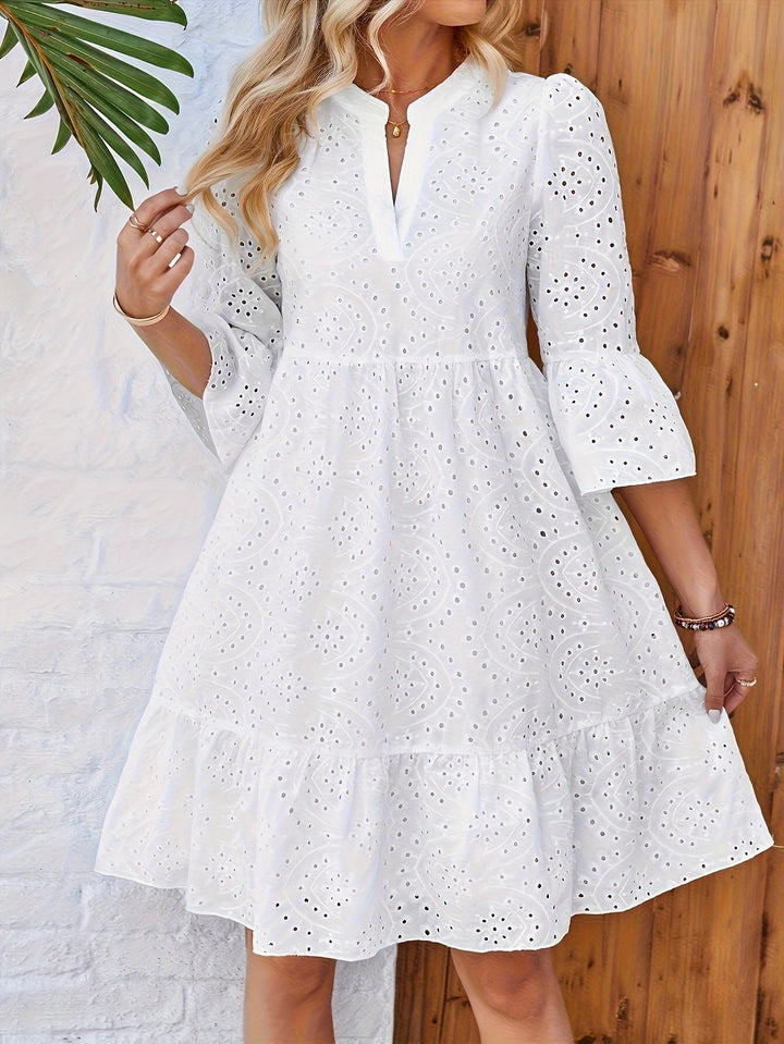 Adaire - 3/4 Sleeve Lace Crochet Dress
