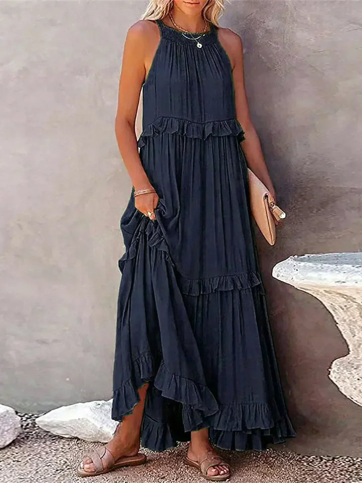 Landry - Chic Ruffle Trim Sleeveless Dress