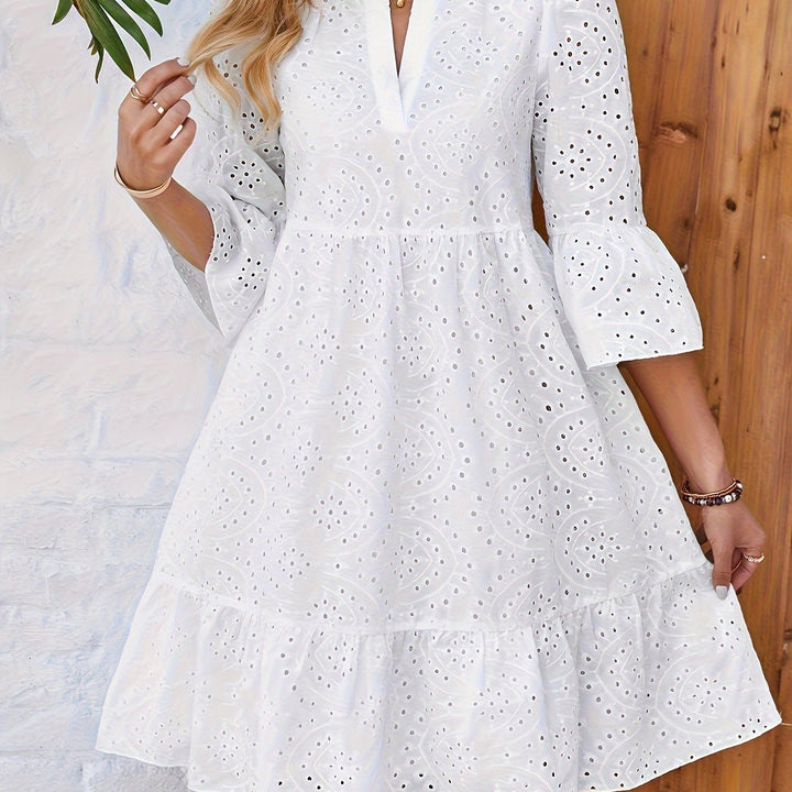 Adaire - 3/4 Sleeve Lace Crochet Dress