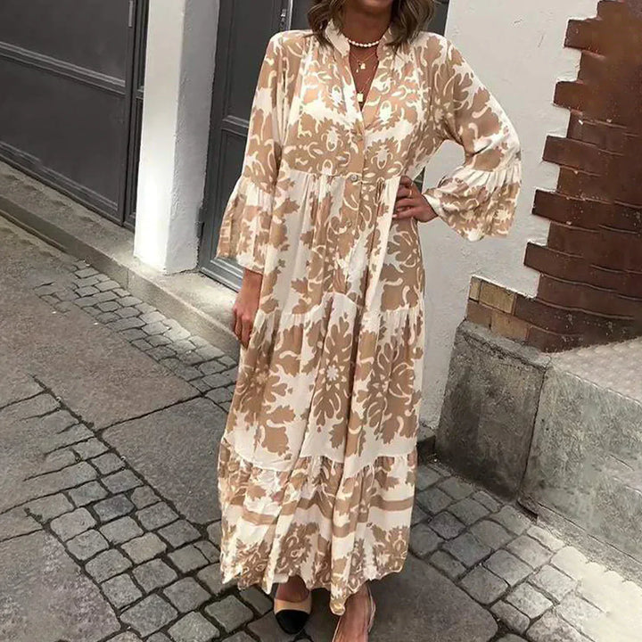 Ophelia - Flare Sleeve Boho Maxi Dress