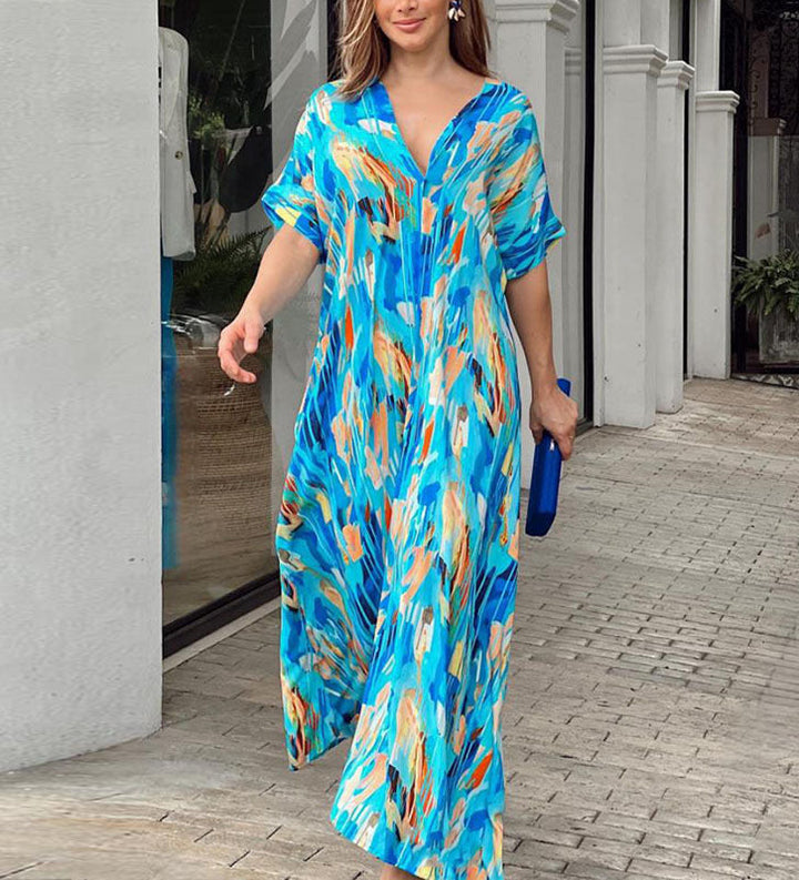 Out of stock- Camille - Vibrant Abstract Dress