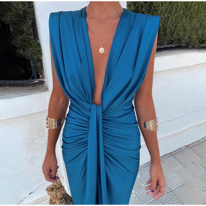 Feera™ | Elegant Party Dress with Deep Neckline