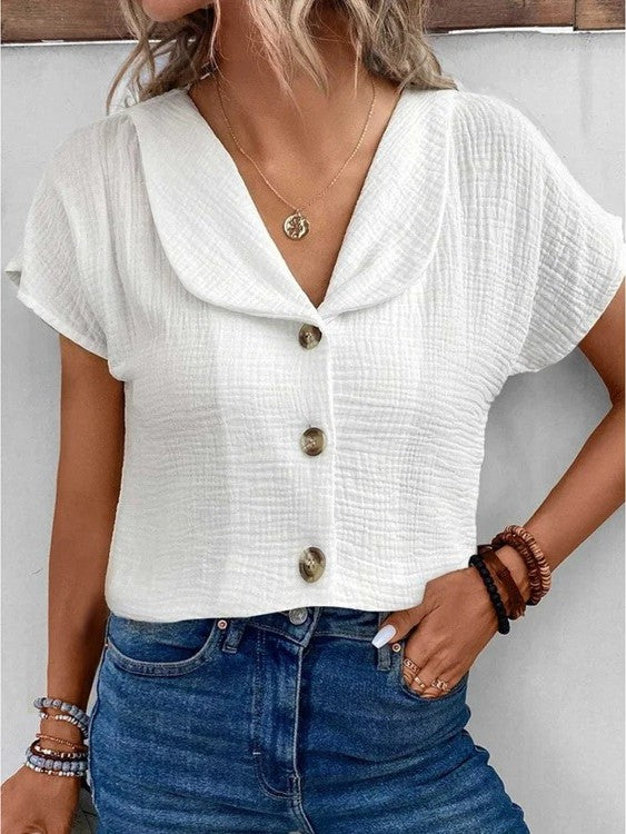 Ellen™ | Top with Collar And buttons