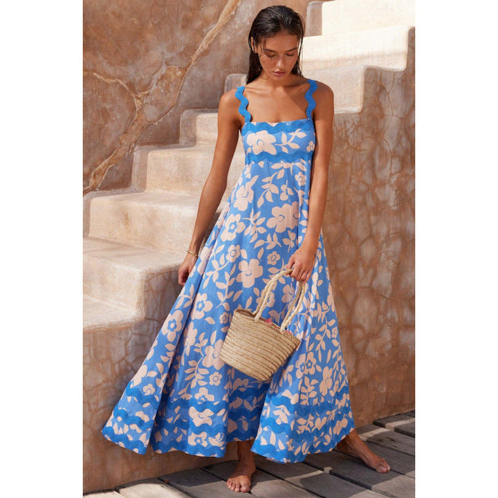Wrenley - Boho Slash Neck Maxi Dress