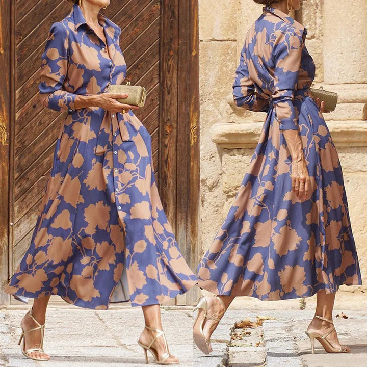 Verina™ | Elegant V-Neck Long Dress