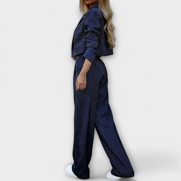 Narya™ | Elegant Striped Set with Jacket and Pants