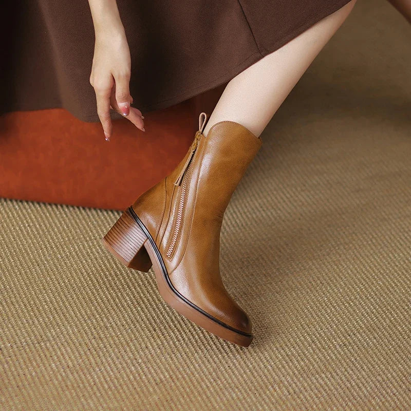 Grazia™ | Leather ankle boots