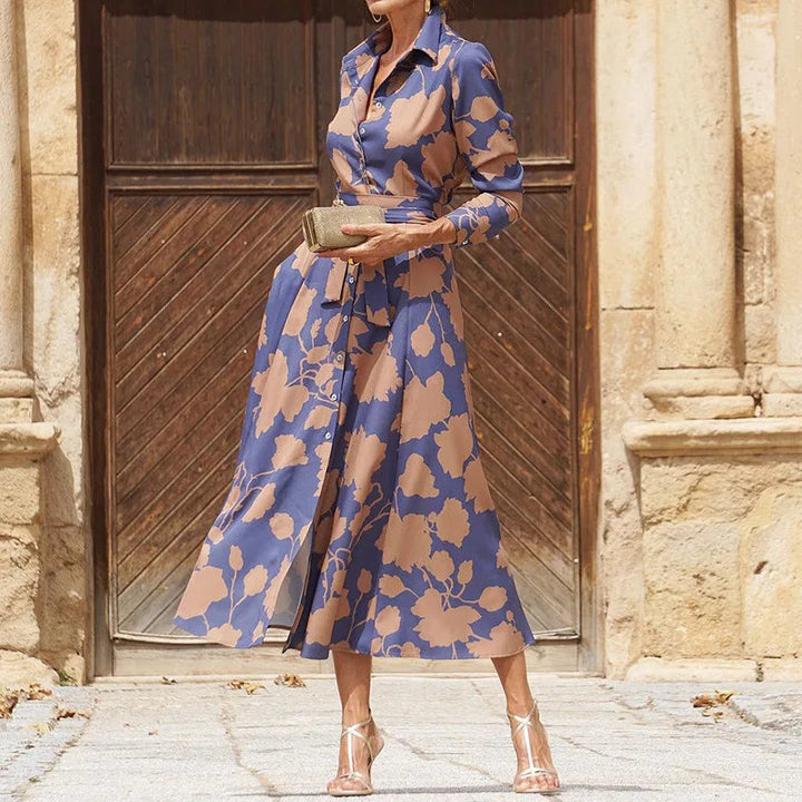 Verina™ | Elegant V-Neck Long Dress