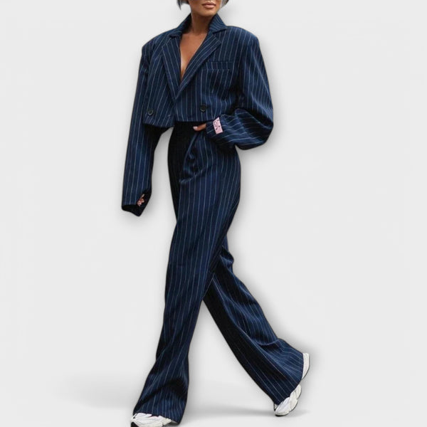 Narya™ | Elegant Striped Set with Jacket and Pants