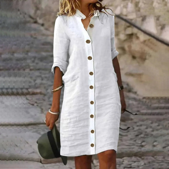 Hannika™ | Casual Midi Shirt Dress