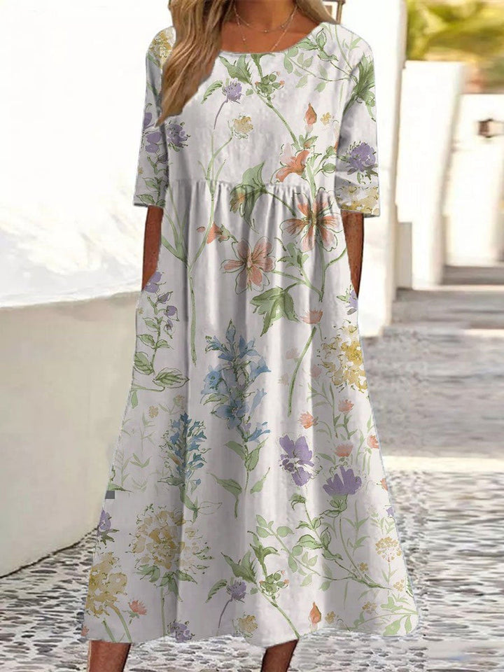 Wendy™ | Embroidered Relaxed Midi Dress