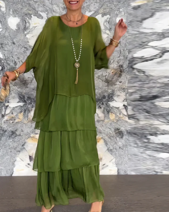 Leona™ | Loose Crew Neck Maxi Dress
