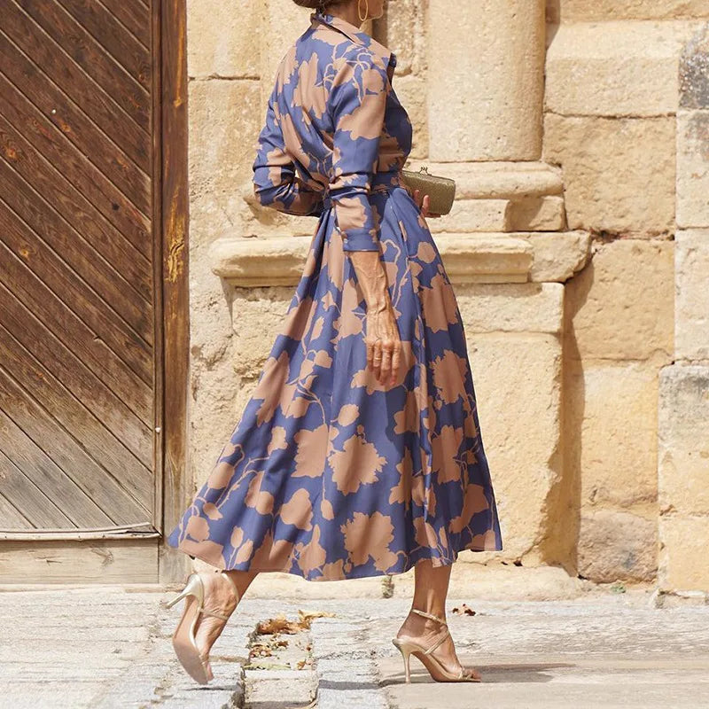 Verina™ | Elegant V-Neck Long Dress