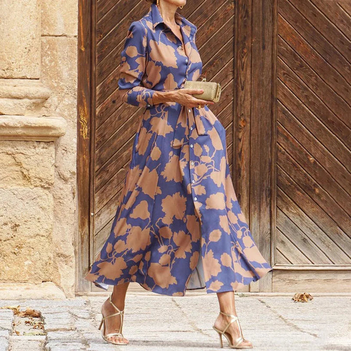 Verina™ | Elegant V-Neck Long Dress