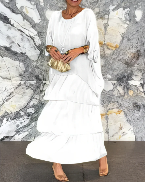Leona™ | Loose Crew Neck Maxi Dress