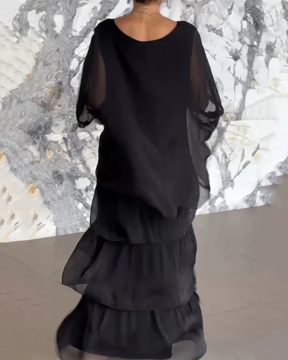 Leona™ | Loose Crew Neck Maxi Dress