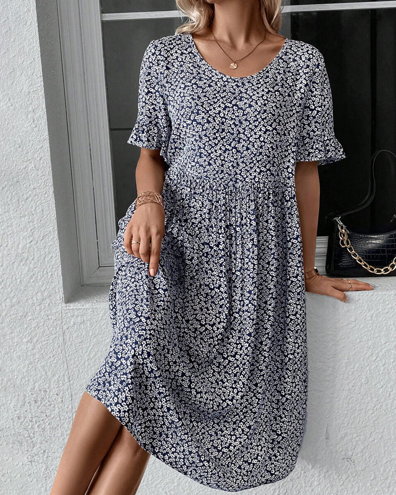 Fleur™ | Elegant Women's Fashion Floral Midi Dress