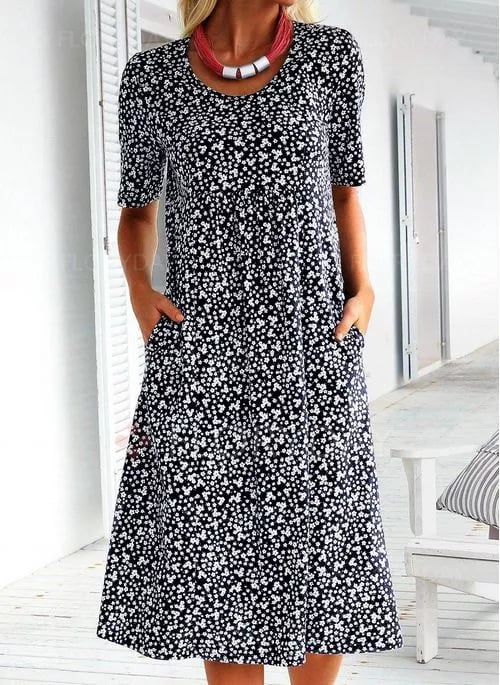 Alisha™ | Round Neck Floral Dress