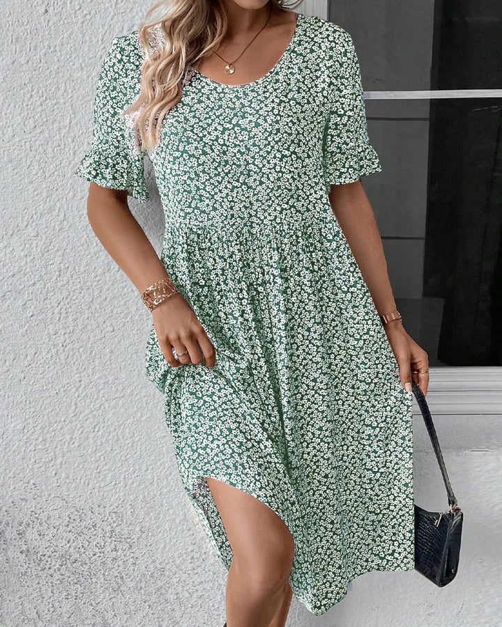 Fleur™ | Elegant Women's Fashion Floral Midi Dress