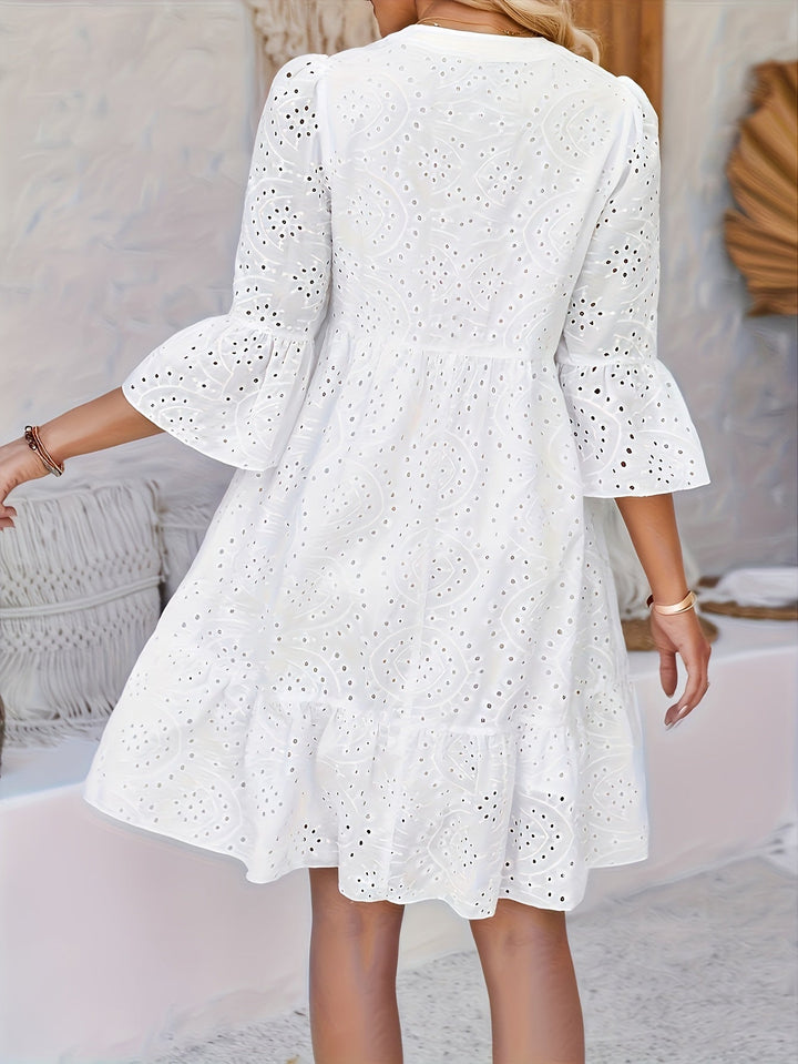 Adaire - 3/4 Sleeve Lace Crochet Dress