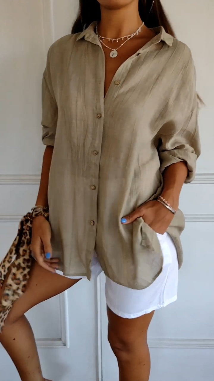Sasha™ | Elegant Shirt with Pleated Style