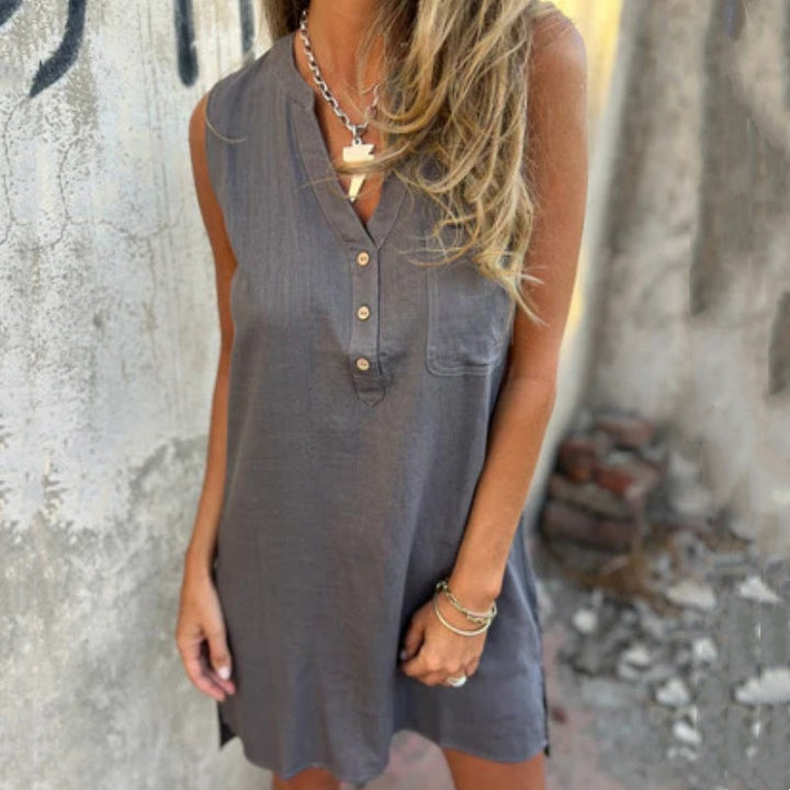 Paula™ | Sleeveless V-Neck Dress