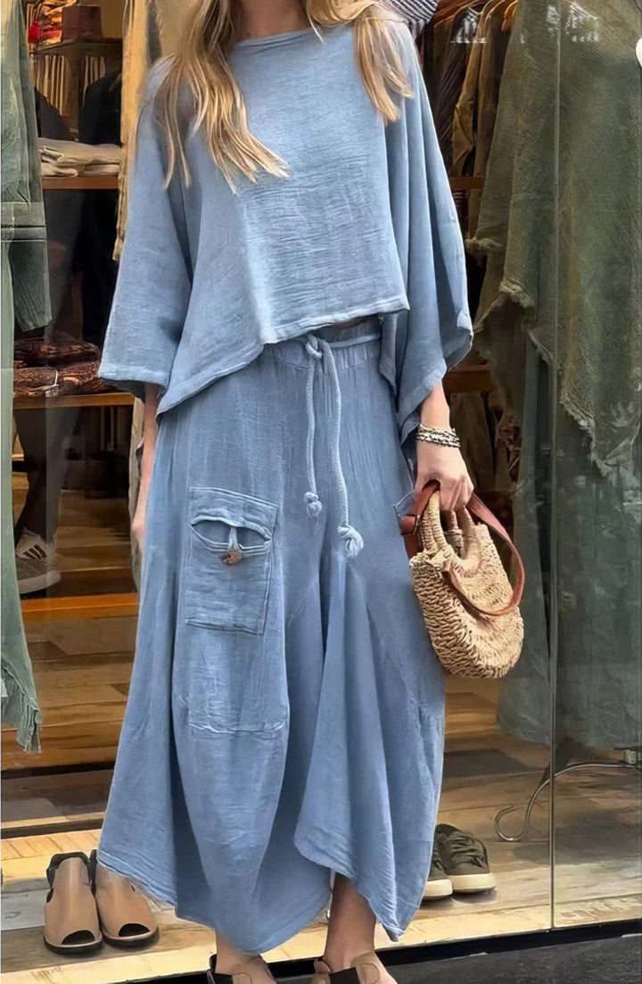 Elaine™ | Casual Two Piece Set | Blouse And Skirt